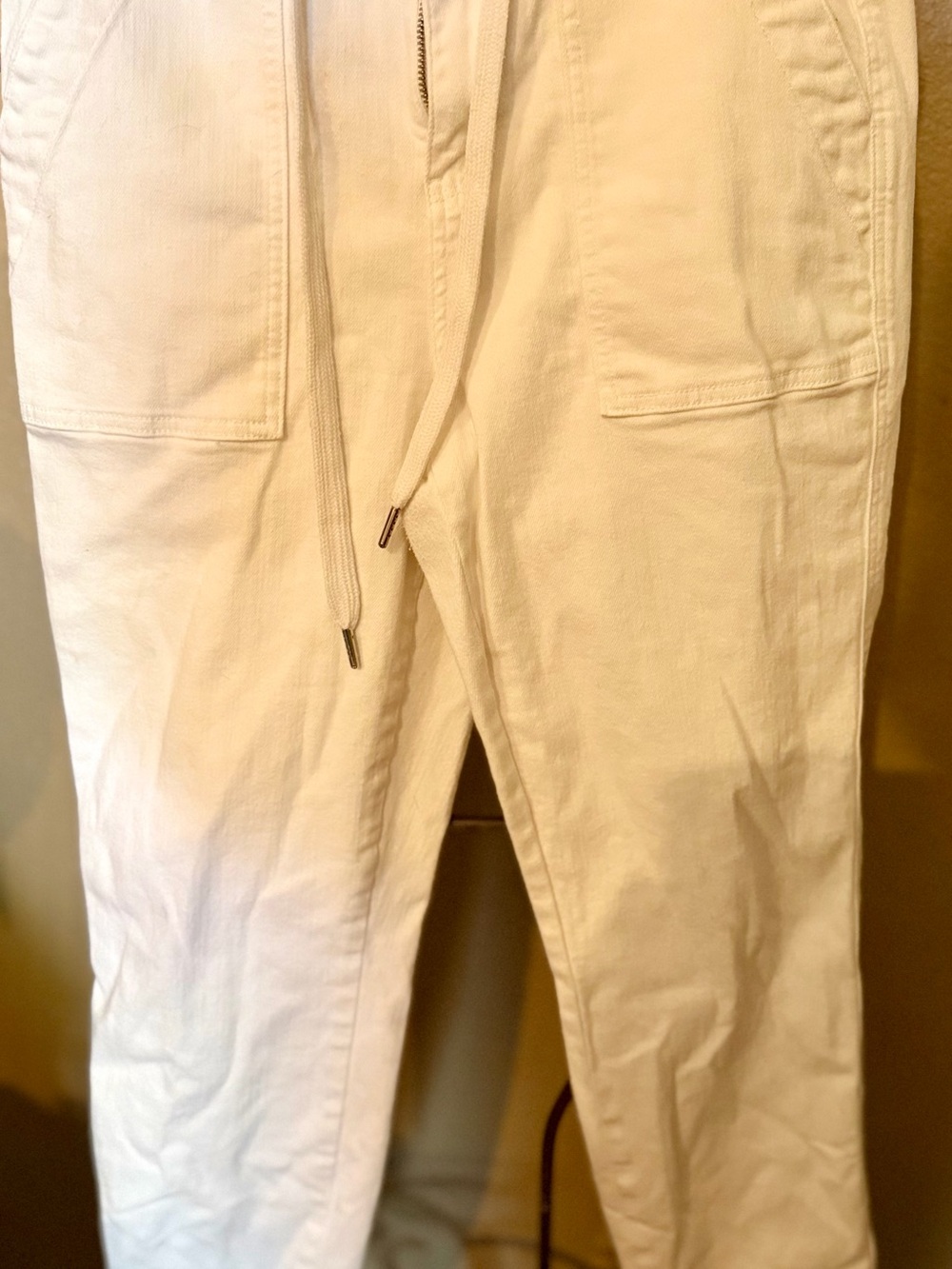 Judy Blue Off-White Drawstring Jogger Pants